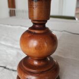 Turned wooden table lamp