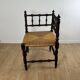 Chaise d'angle en bois sculpté et paille fin XIXème s.
