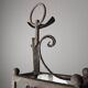 Wrought iron lantern with glass panels, leaf motifs