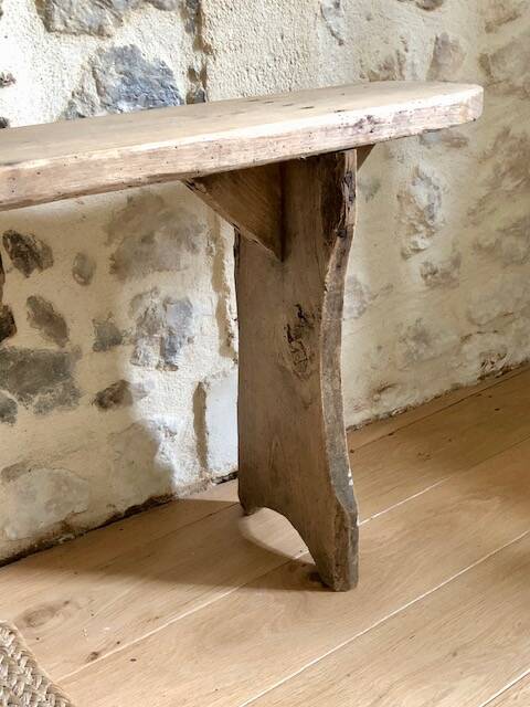 Banc de ferme ancien en bois, rénové