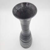 Black Ostara vase in glazed terracotta