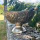 Large silver plated champagne cooler bowl on pedestal with grape