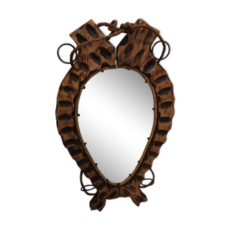 Miroir  ancien relooké  style campagnard