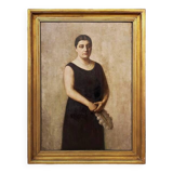 Large portrait of a woman, oil on canvas, signed A.RAMON, 1935, 111 x 152 cm, with frame