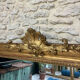 Fireplace mirror with pediment and pearl 178.5/151cm gold leaf, mercury