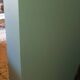 Green patina wooden display cabinet