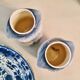 Pair of small Art Nouveau vases from Northern faience with blue decoration