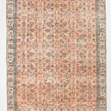 7x10 Soft Pastel Orange Handmade Floral Turkish Vintage Rug