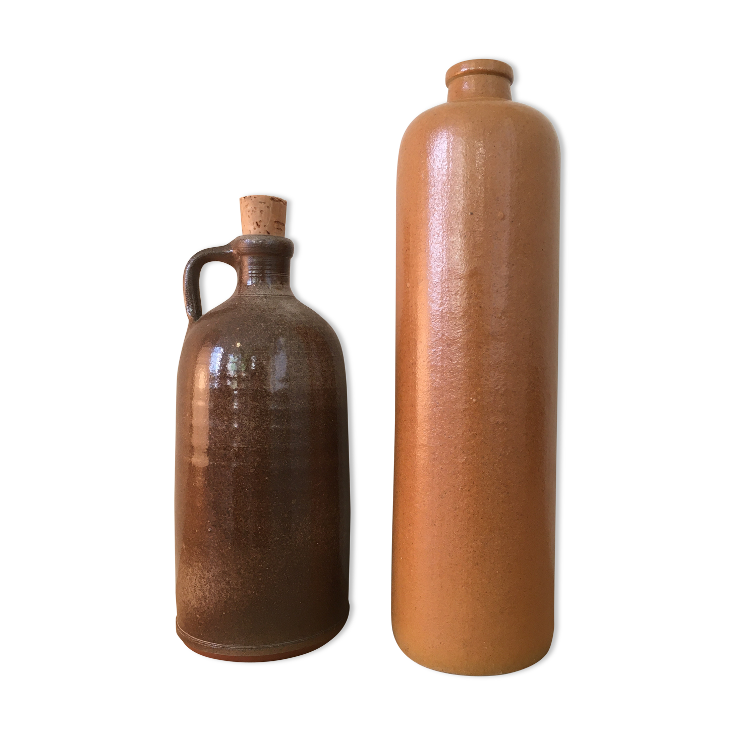 Duo of sandstone bottles