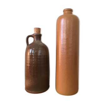 Duo of sandstone bottles