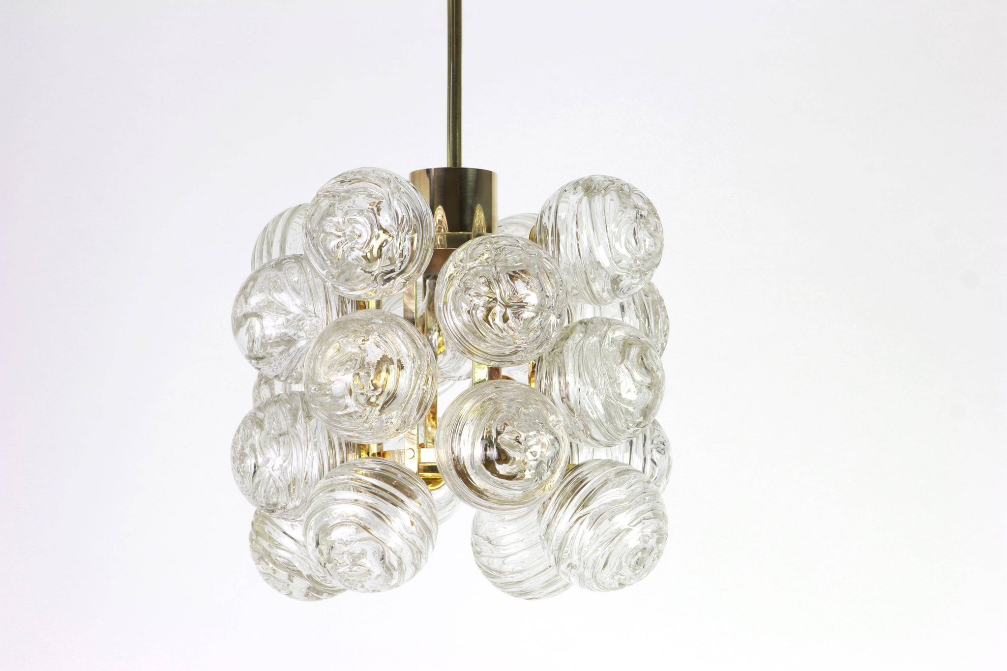 1 of 3 Small Spectacular Sputnik Suspension with Snowballs Doria, Germany, 1970s