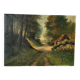 Cottage in the woods, oil on canvas signed