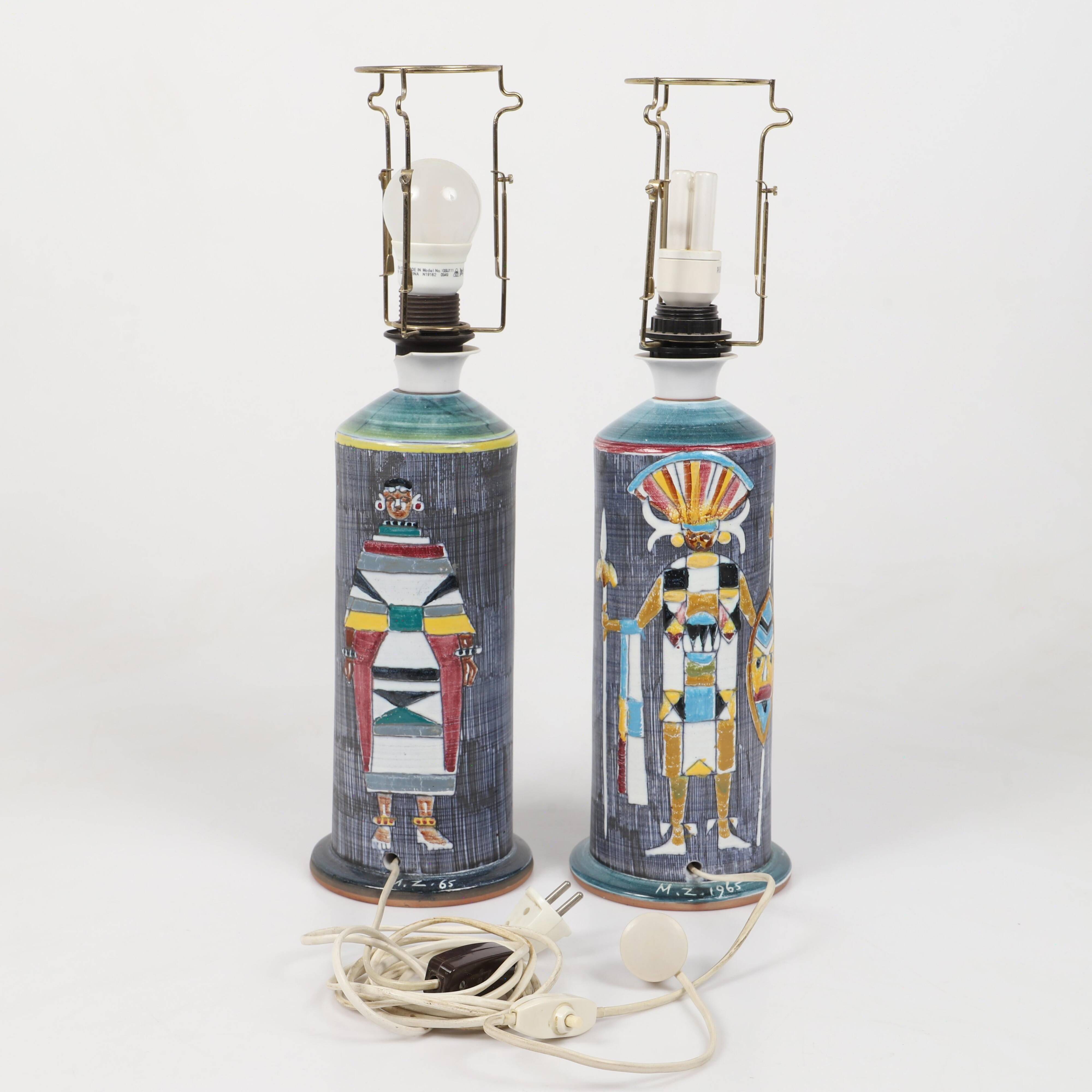 Unique lamps by Marian Zawadski Tilgmans Sweden 1965 signed