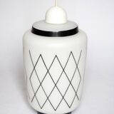 Black and white lantern suspension