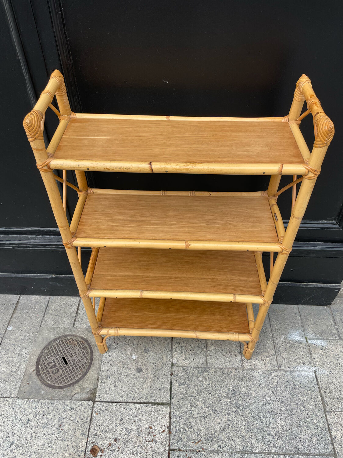 Vintage rattan shelf