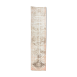 Distressed wool vintage runner rug 312x76cm