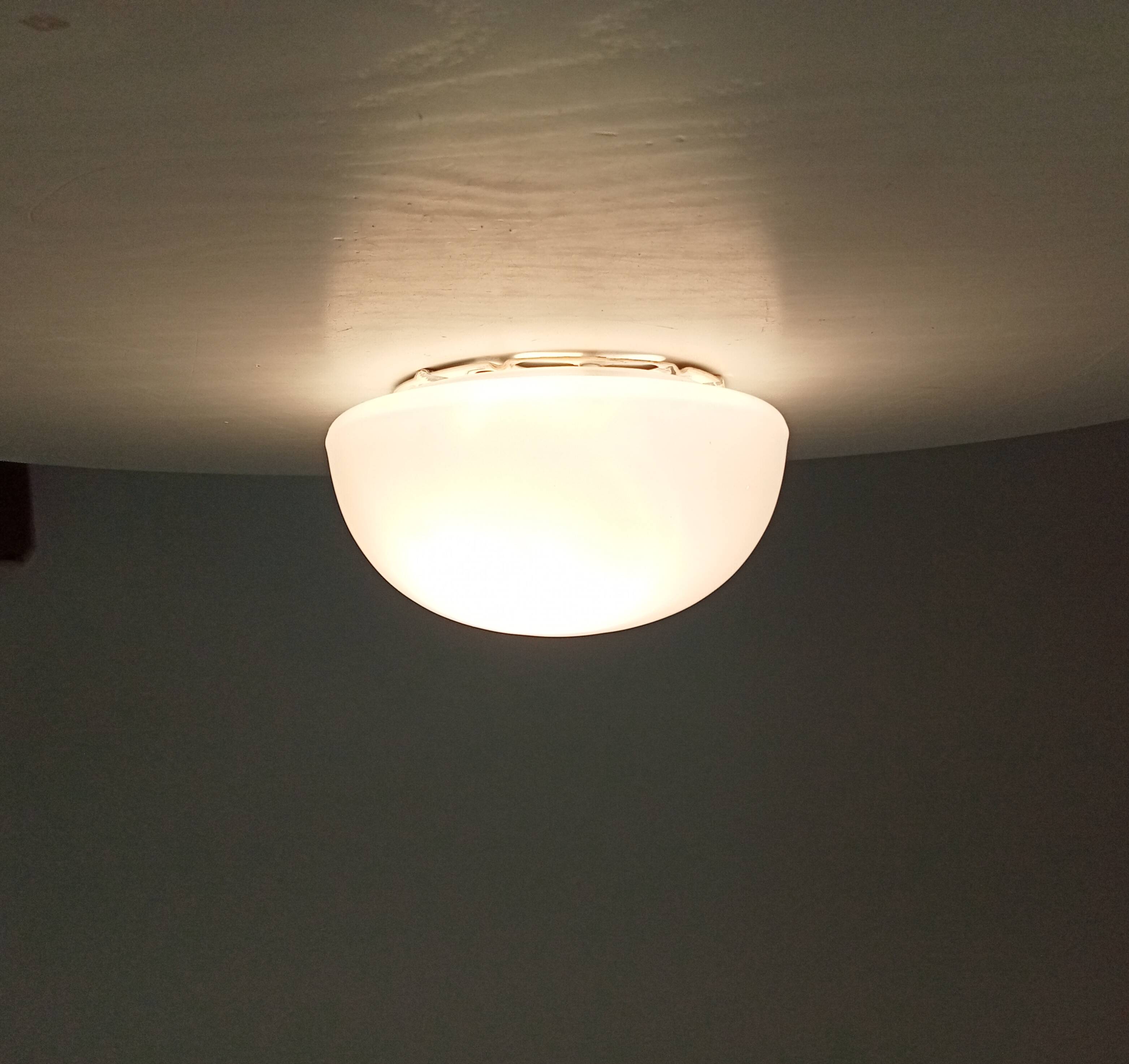 Vintage 60s ceiling light in milky white opaline