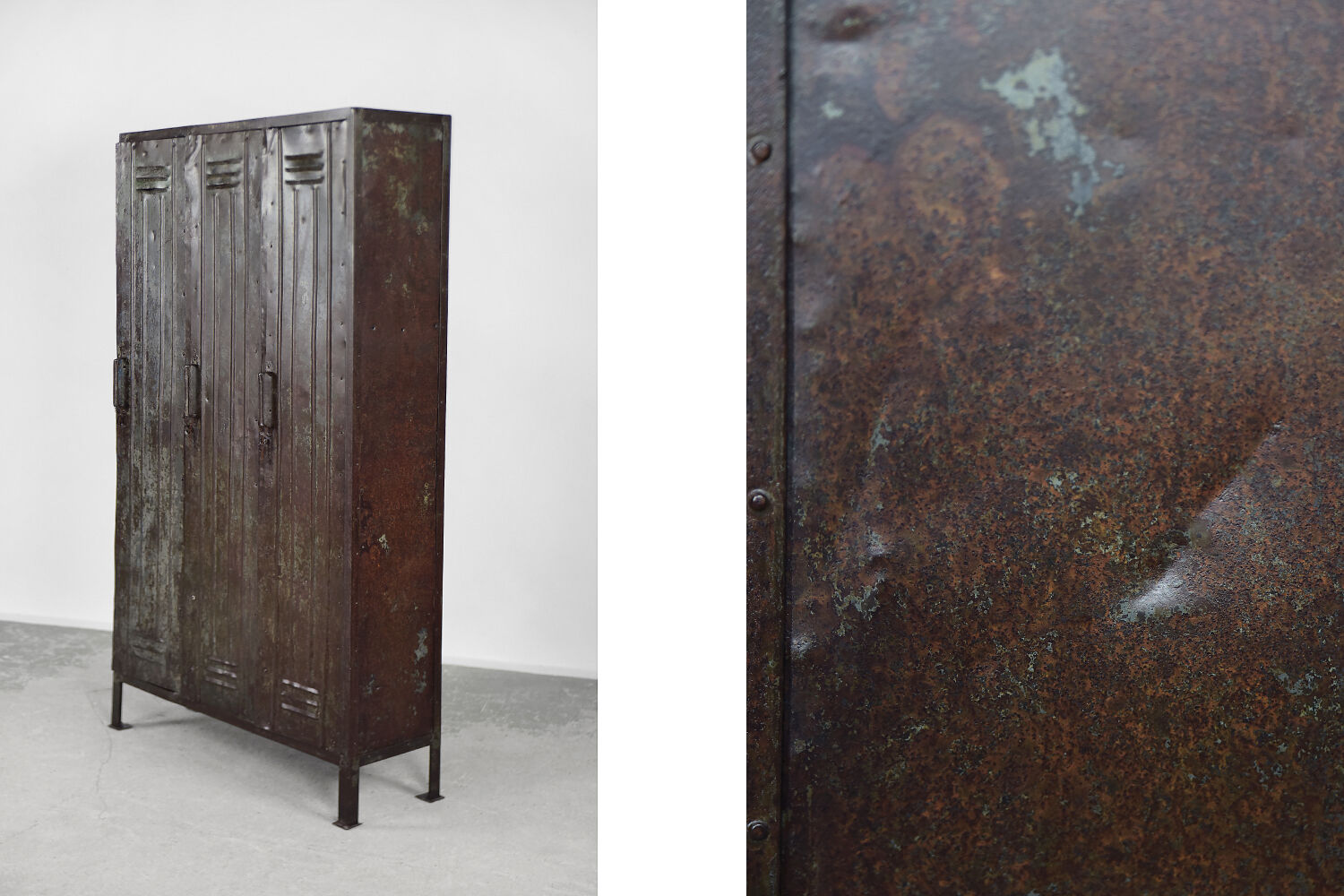 Vintage Industrial Metal Factory Cabinet, 1950s