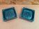 Pair ashtray cec green ceramic vintage decoration
