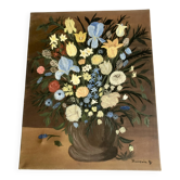 Peinture sur toile bouquet fleuri