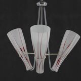 1970s Glass Chandelier , Czechoslovakia