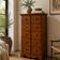 Tall Italian Chestnut Chest of Drawers with Brass Hardware, 1980s–1990s