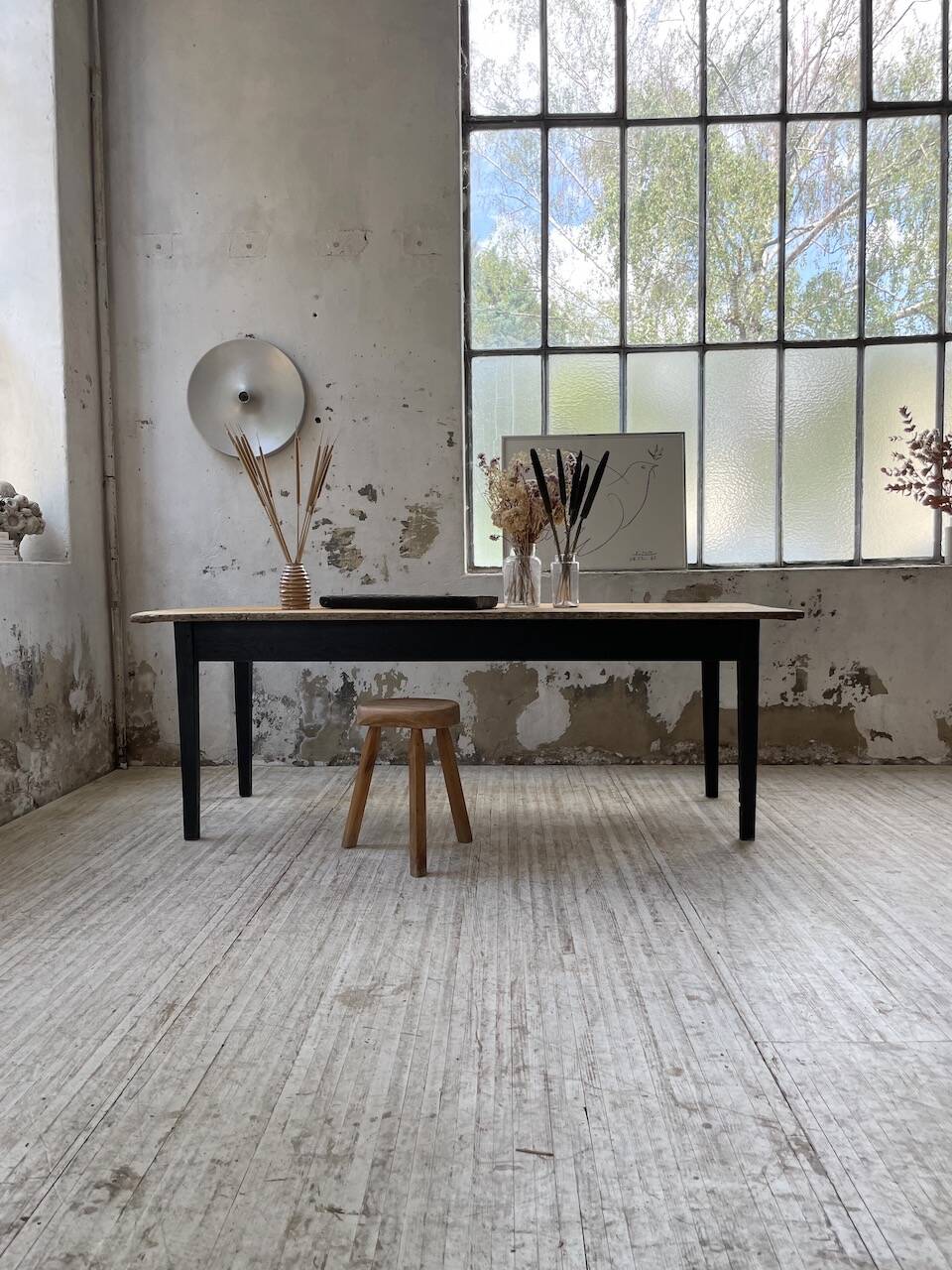 2m pine and oak farmhouse table