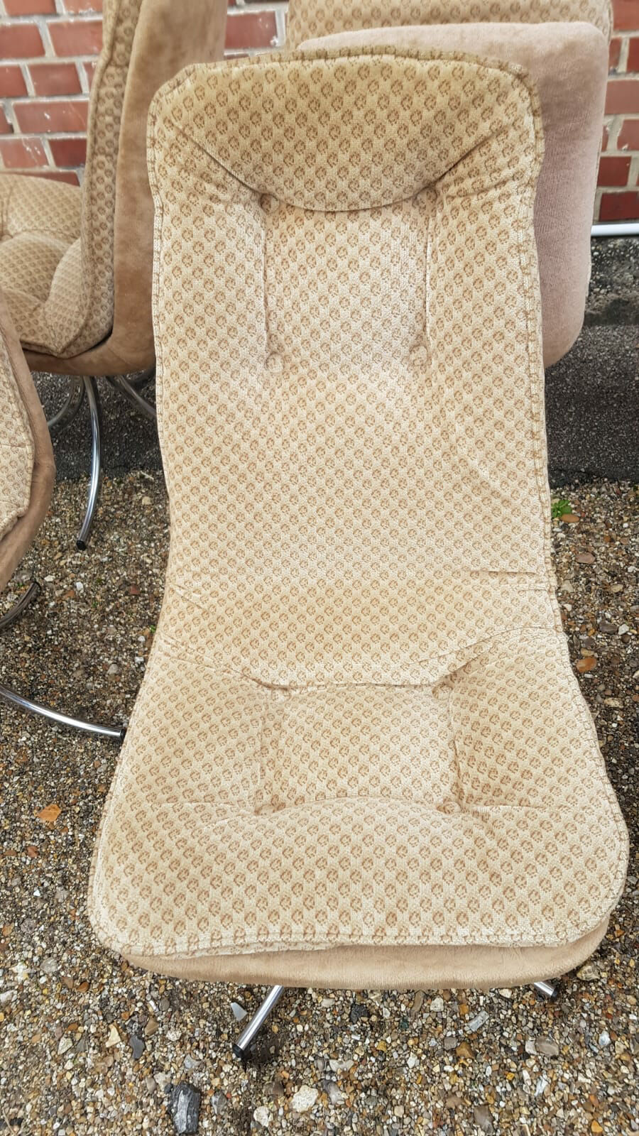 Series of 6 velvet chairs, Gastone Rinaldi 1970