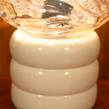 Table lamp, lacquered wood, textured molded glass 1960