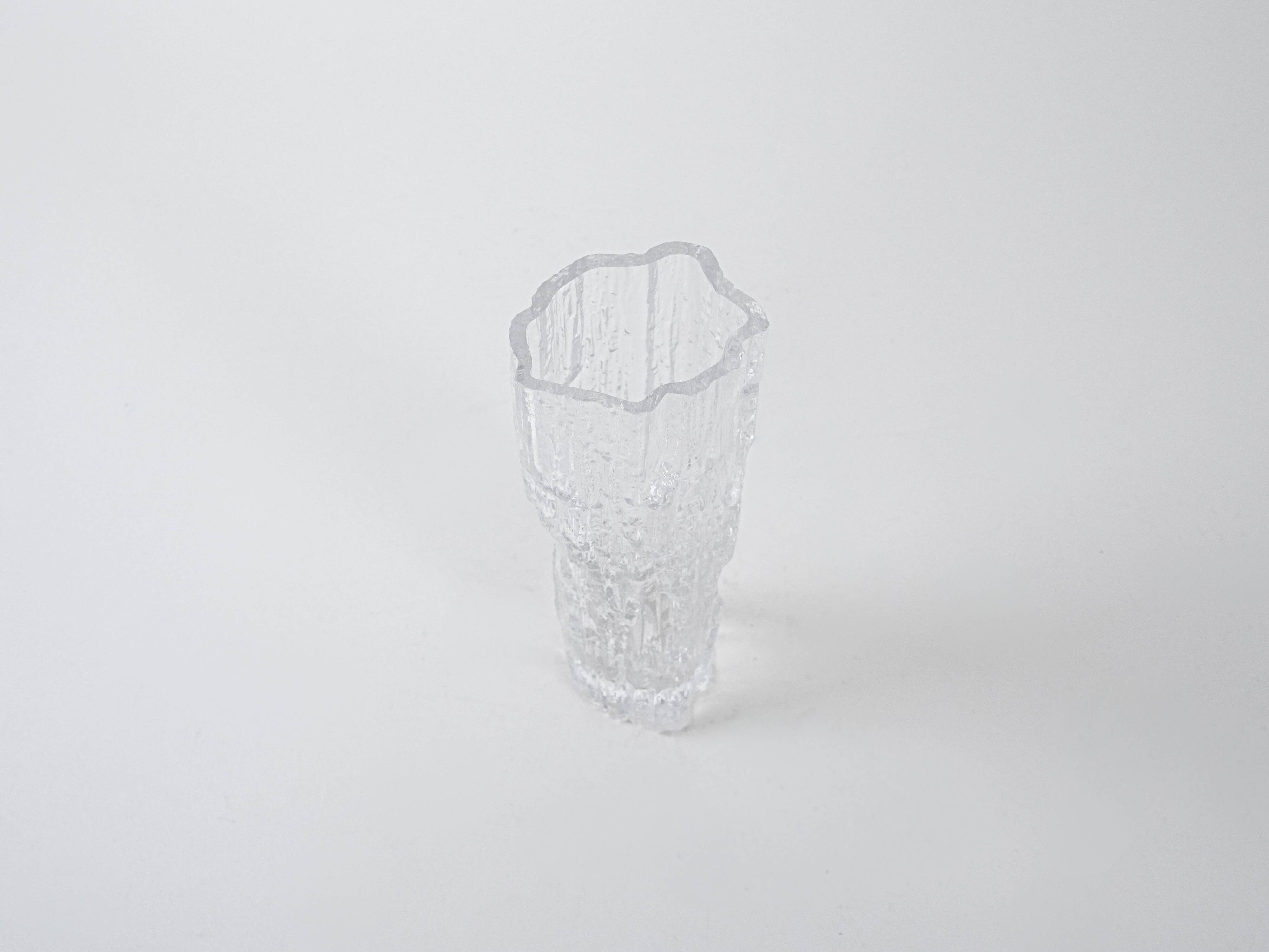 Vase en verre glacé, design danois, années 1970, fabriqué au Danemark