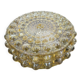 Amber bubble glass round ceiling light Philips 1960