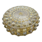 Amber bubble glass round ceiling light Philips 1960
