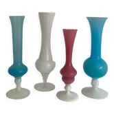 Lot 4 vases opaline vintage