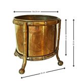 Pot de fleurs vintage en laiton faux bambou Maison Bagues