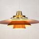 Rare David Mogensen Golden Pendant Lamp for Super Light : 1970s Scandinavia