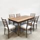 Vintage Dutch design dining set ladder back chairs & table
