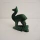 Vintage green ceramic deer figurine St Clément