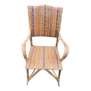 Fauteuil en rotin canné