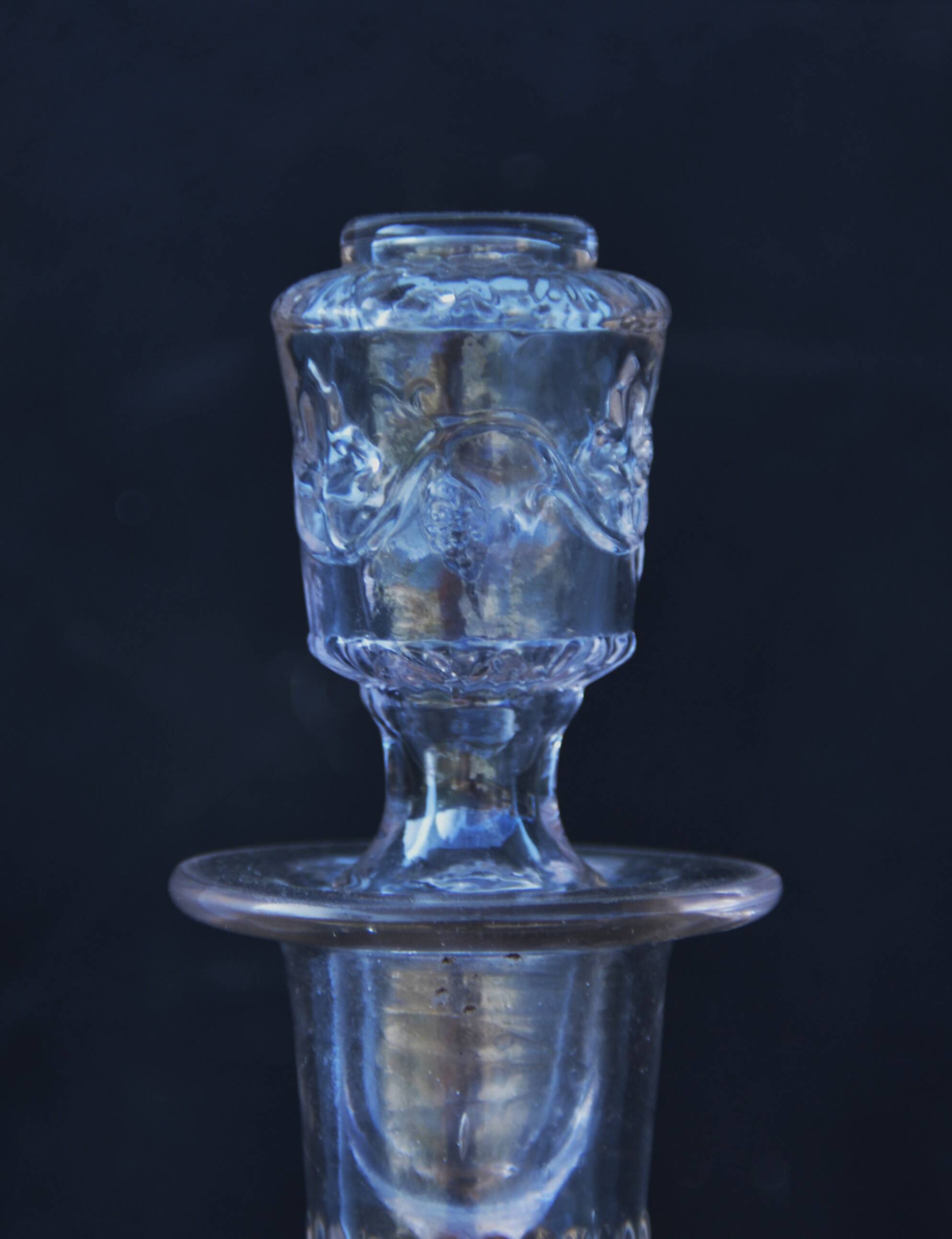 19th Century French Hand Blown Decanter with F letter engraved