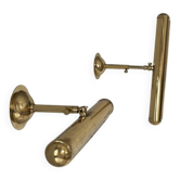 Paire d'appliques vintage orientable laiton, France, 1970.