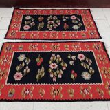 Pair of Moldovan kilim carpets