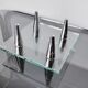 Square glass candleholder, 4 flames, denmark, 1970
