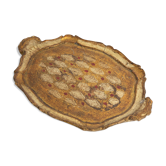 Vintage beige wooden decorative plate, Italy, 1960s