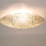 Round textured glass ceiling light J. T. Kalmar mid-century, Austria, 1960s