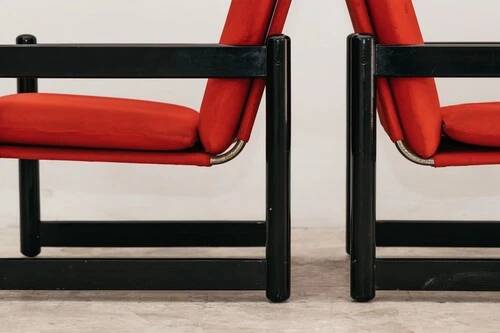 Pair of Armchairs Schirolli Mod. Pierrot Design 80s Modernariato