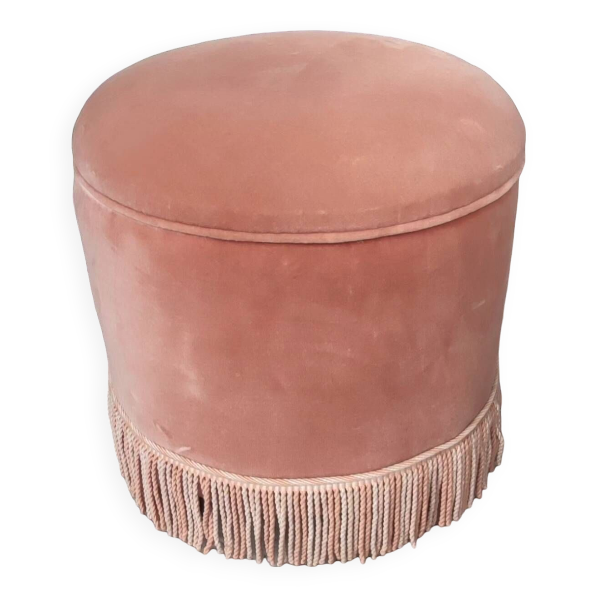 Old pouf box velvet footrest