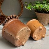 Pair of old faisselle molds