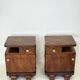Pair of Art Deco bedside tables in walnut — Italy, 1930-1940
