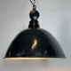 East German Black Enamel Factory Light by Lbd Veb Leuchtenbau Dresden, 1950