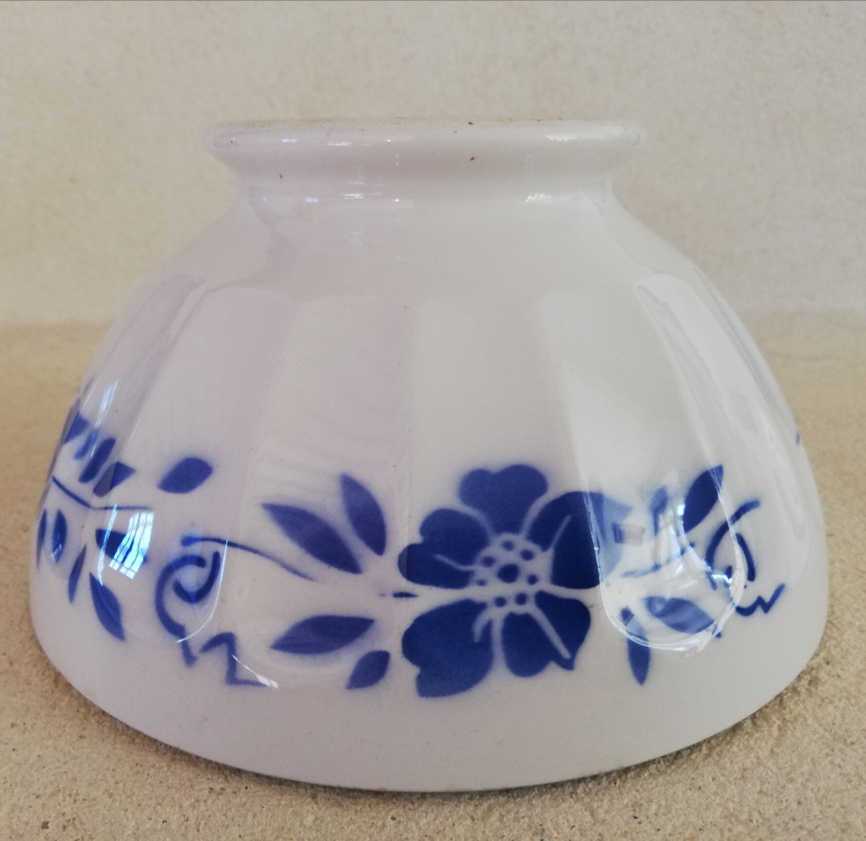 Old faceted iron earth bowl